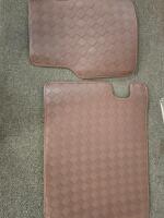 Brown Diamond-Patterned Synthetic Leather Car Floor Mats - 3-Piece Universal Set, safety bars, rails. Wall media shelves, with hardware. And more - 7