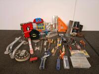 Large Assorted Hand Tool Lot &ndash; Screwdrivers, Wrenches, Hardware, Squares, Paint Tools, Clamps
