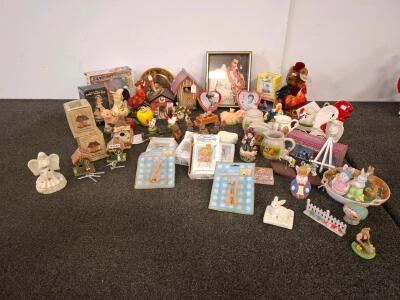 Collectible lot! Elvis, chickens Easter Bunny Figurine Lot &ndash; Hand-Painted Ceramic Collectibles and more