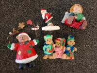 Large Lot of 44 Christmas Figurines Decorations &ndash; Santa, Angels, Snowmen, Trees, Photo Frame - 4