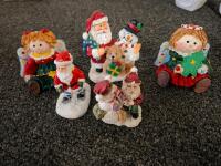 Large Lot of 44 Christmas Figurines Decorations &ndash; Santa, Angels, Snowmen, Trees, Photo Frame - 5