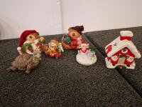 Large Lot of 44 Christmas Figurines Decorations &ndash; Santa, Angels, Snowmen, Trees, Photo Frame - 9