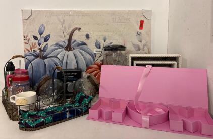 Oster Blender, Shadow Boxes, Basket Caddies, Pumpkin Art, 'MOM' Gift Box
