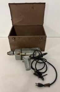 Shopmate Model 510 Heavy-Duty 1/2" Electric Drill With Metal Box & Accessories