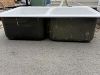 Porcelain-Coated Cast Iron Bathtub & Double Basin Drop-In Sink, Standard Sizes, Multi-Faucet Holes - 3