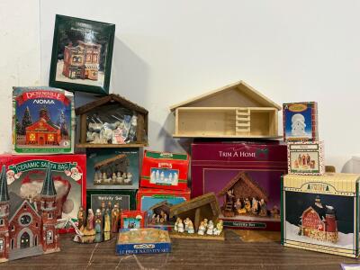 Vintage Christmas Village & Nativity Set Collection &ndash; Porcelain Lighted Houses, Multiple Brands/Styles