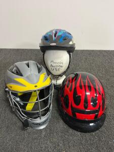 Cascade CS-R Lacrosse Helmet, Grey/Yellow, MLL Decals, Full Face Mask, Made in USA