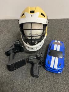 Jada Toys 2015 Ford Mustang GT RC Car 1:16 Scale with 2 Transmitters and Brine STR Lacrosse Helmet