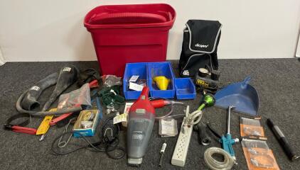 Misc autmotive, dirt devil hand vacuum, dremel tool, hose clamps, cooler bag and more