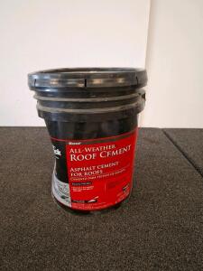 Black Jack All-Weather Roof Cement Asphalt, 4.75 gal, Black, 3-Year Warranty, Made in USA. (I)
