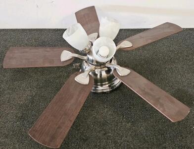 52" Ceiling Fan with 5 Dark Wood Blades and 4-Light Kit