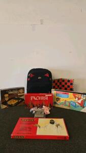 Vintage Board Games Lot: Pachisi, Battleship, View-Master, Playing Cards