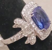 Platinum Tanzanite & Diamond Ring &ndash; 2.83Ct Cushion, 0.99Ct Diamonds, Appraisal $15,587, AIGL Cert - 3