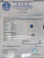 Platinum Tanzanite & Diamond Ring &ndash; 2.83Ct Cushion, 0.99Ct Diamonds, Appraisal $15,587, AIGL Cert - 4