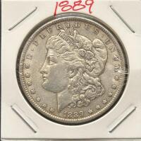 1889 Morgan Silver Dollar Coin &ndash; Philadelphia Mint, 90% Silver, Circulated, No Mint Mark