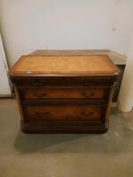Traditional 2-Drawer Wooden Lateral File Cabinet With Brass Handles And Locking Mechanism