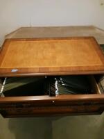 Traditional 2-Drawer Wooden Lateral File Cabinet With Brass Handles And Locking Mechanism - 3