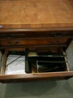 Traditional 2-Drawer Wooden Lateral File Cabinet With Brass Handles And Locking Mechanism - 4