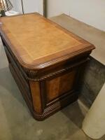 Traditional 2-Drawer Wooden Lateral File Cabinet With Brass Handles And Locking Mechanism - 5