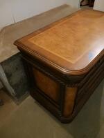 Traditional 2-Drawer Wooden Lateral File Cabinet With Brass Handles And Locking Mechanism - 6