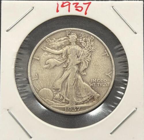 1937-S Walking Liberty Half Dollar, 90% Silver, San Francisco Mint, Circulated, 30.6MM
