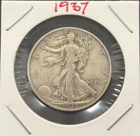 1937-S Walking Liberty Half Dollar, 90% Silver, San Francisco Mint, Circulated, 30.6MM