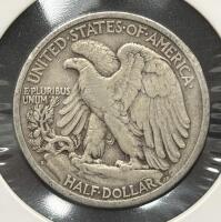 1937-S Walking Liberty Half Dollar, 90% Silver, San Francisco Mint, Circulated, 30.6MM - 4