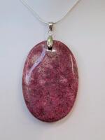 77.90Ct Natural Peachblow Chrysanthemum Coral Oval Pendant 24" Necklace - 3