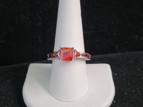 9-Stone Red Ruby Ring, Size 9