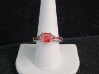 9-Stone Red Ruby Ring, Size 9