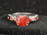 9-Stone Red Ruby Ring, Size 9 - 4