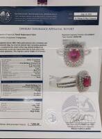 18K White Gold Oval Ruby & Diamond Ring, 0.70Ct Ruby, 0.75Ct Diamonds, 3.5G, Appraisal $7,820, RN032783 - 4