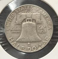 1959-D Franklin Half Dollar, 90% Silver, Denver Mint, Circulated - 4