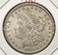 1921 Morgan Silver Dollar, Philadelphia, 90% Silver, Circulated, Classic U.S. Coin - 3