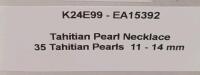 Tahitian Pearl Necklace, 35 Cultured Pearls, 11-14MM, 17.75&rdquo; Strand, 14K White Gold Clasp, Cert - 3
