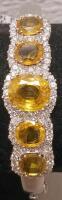 14K White Gold Bangle Bracelet With 17.94Ct Yellow Sapphires And 2.47Ct Diamonds - 2