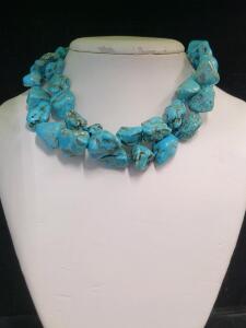 24" Blue Turquoise Stone Necklace