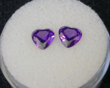 21.60Ct Natural Purple Sapphire Heart Shaped Faceted Gemstone Pair