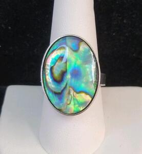 Beautiful Abalone Ring, Size 9
