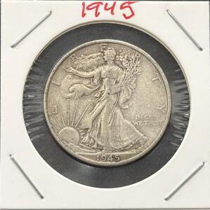 1945-S Walking Liberty Half Dollar, 90% Silver, San Francisco Mint, Classic U.S. Coin
