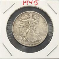 1945-S Walking Liberty Half Dollar, 90% Silver, San Francisco Mint, Classic U.S. Coin