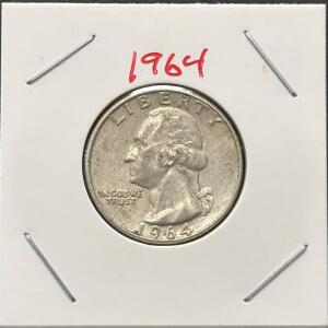 1964-D Washington Quarter 90% Silver Denver Mint | US Coin