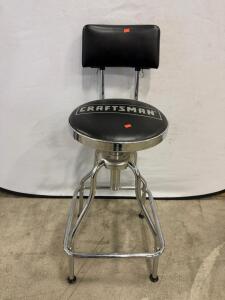 Craftsman Adjustable Height Workshop Stool With Backrest, 29-34" Seat Height, 300 lb Capacity