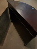 Dark Brown Wooden Demilune Console Table With Drawer, Cabinet, And Shelf, 41"x16"x31" (F-3) - 5