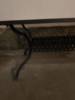 Rectangular Black Metal Patio Table With Lattice Top And Umbrella Hole - 3