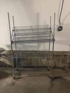 48" x 18" x 72" Chrome Wire Shelving Rack With 4 Adjustable Shelves And Wheels