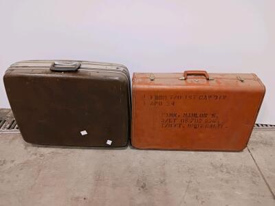 Vintage Military Hard Shell Suitcase Ft. Ord Markings & Samsonite 1960s Hard Case Sp-13