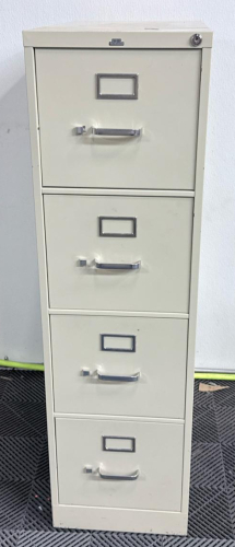 GV Iron Industries 3000 Series 4-Drawer Vertical Filing Cabinet, Locking, Steel, Beige