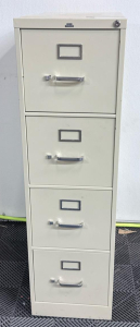 GV Iron Industries 3000 Series 4-Drawer Vertical Filing Cabinet, Locking, Steel, Beige