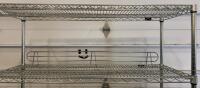 48"x18"x72" Industrial Chrome Wire Shelving Rack, 5 Shelves, Casters, Guard Rails, Adjustable - 2